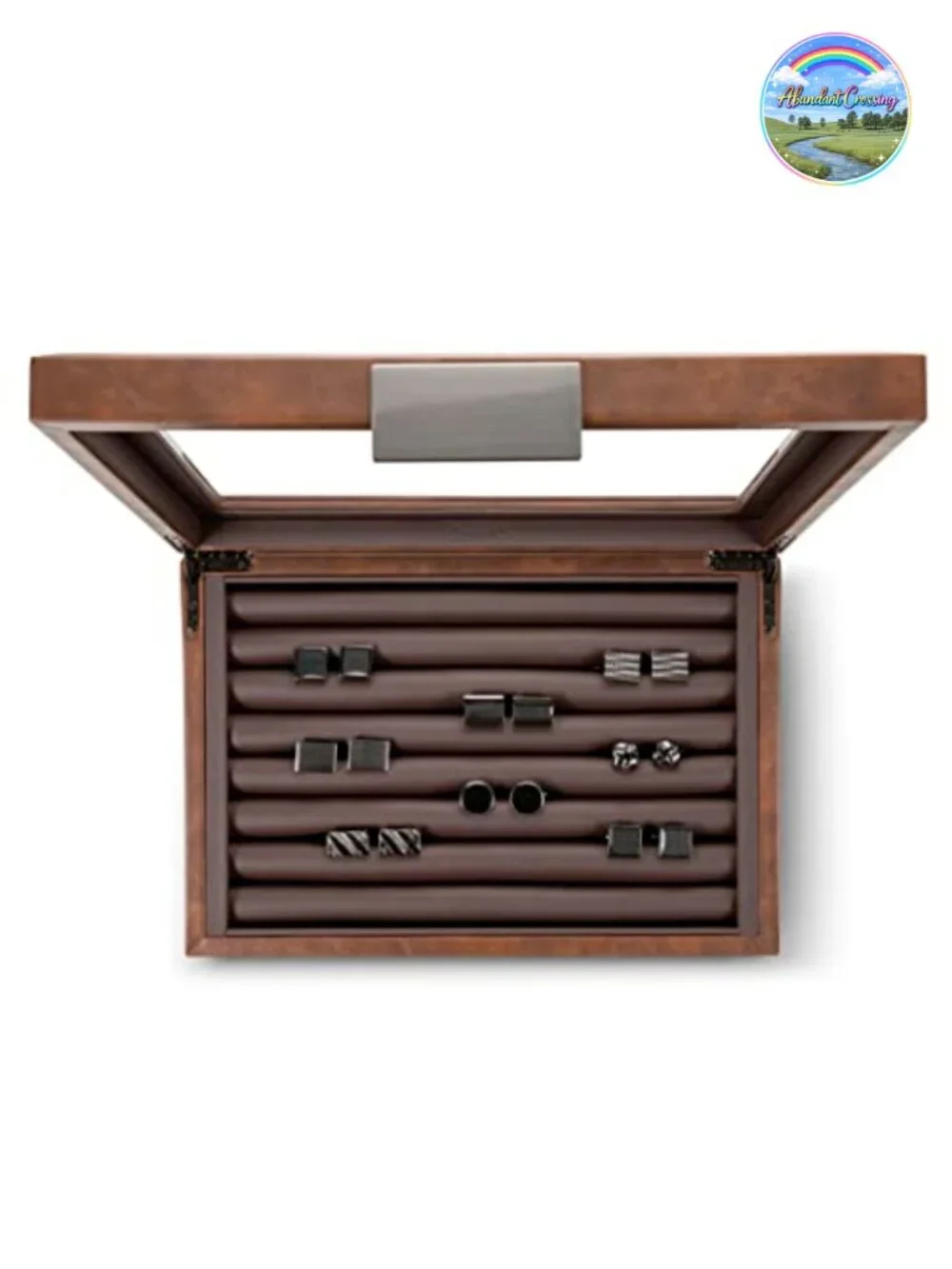 Cufflink Box for Men - Holds 70 Cufflinks - Luxury Display Jewelry Case, Faux